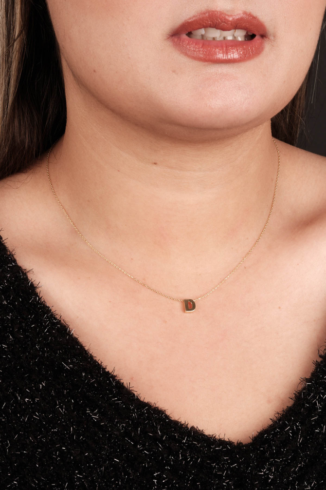 14 Ayar Altın Kişiye Özel Harf Kolye – Minimalist ve Şık Tasarım 1,39 GR Ürün Kodu: KLY4294 - 2