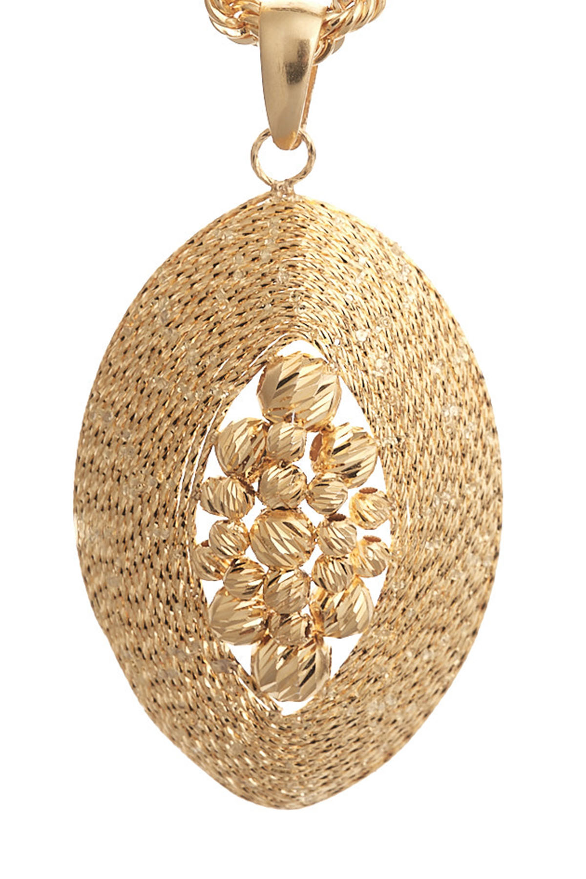 14 Ayar Altın Örgü Desenli Oval Kolye Ucu 5,48 GR Ürün Kodu: KLY3578 - 4