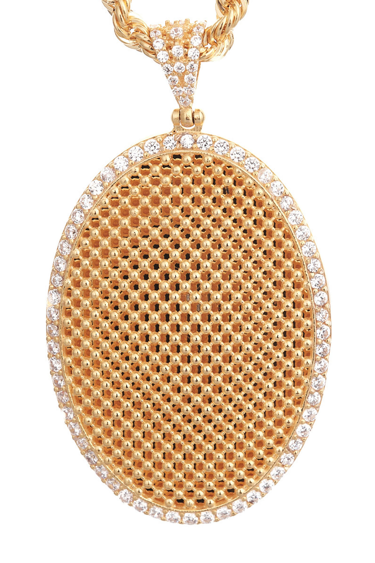 14 Ayar Altın Oval Desenli Taşlı Kolye Ucu 7,06 GR Ürün Kodu: KLY4649 - 3