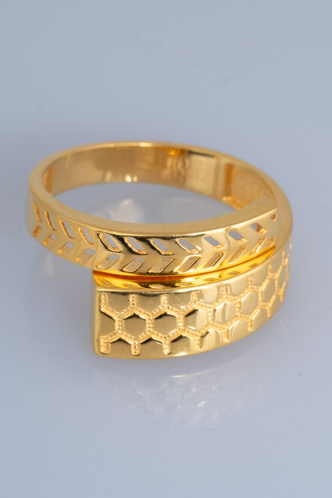 22 Ayar Altın Petek ve Dal Motifli Modern Yüzük 4,33 GR Ürün Kodu: YZ07585 - 3