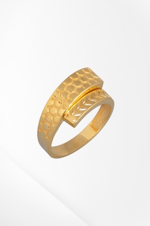 22 Ayar Altın Petek ve Dal Motifli Modern Yüzük 4,33 GR Ürün Kodu: YZ07585 - 1