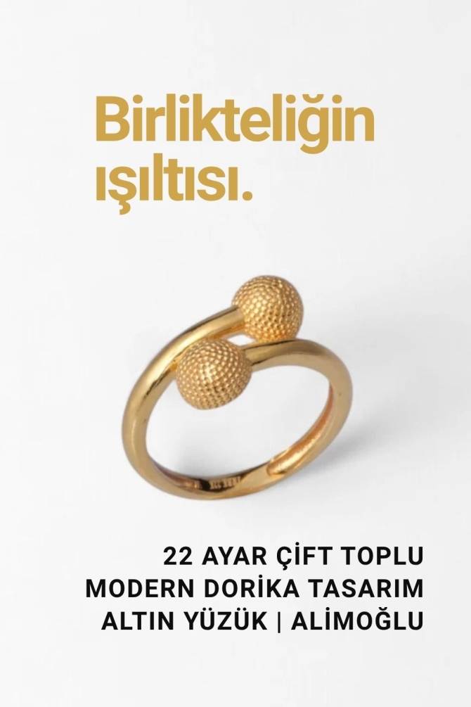 İkiz Parıltılar: 22 Ayar Çift Toplu Dorika Yüzük 4,21 GR Ürün Kodu: YZ06265 - 3