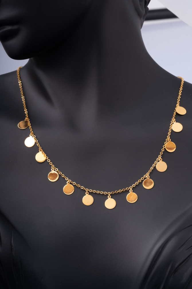 Işıltılı Zarafet: 22 Ayar Altın Pullu Kolye 8,92 GR Ürün Kodu: KLY5068 - 3
