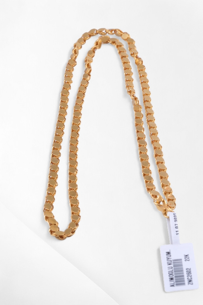 Klasik Pullu Model 22 Ayar Altın Zincir Kolye (60cm) - Alimoğlu Kuyumculuk 15,56 GR Ürün Kodu: ZNC2602 - 1