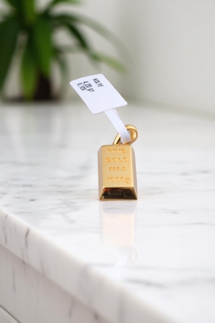 Külçe Altın Figürlü 'Fine Gold 999.9' Yazılı 22 Ayar Altın Kolye Ucu (Orta Boy) - Alimoğlu Kuyumculuk 4,20 GR Ürün Kodu: KLY5275 - 2