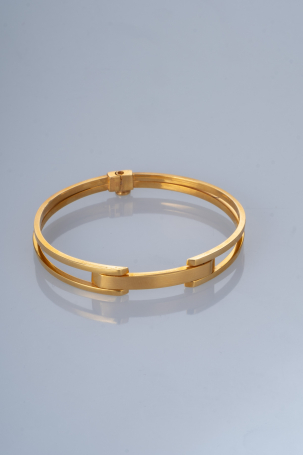 Modern Zarafet: 22 Ayar Altın Çift Hatlı Geometrik Bilezik 13,04 GR Ürün Kodu: KLP2399 - 2