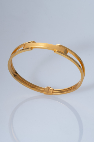 Modern Zarafet: 22 Ayar Altın Çift Hatlı Geometrik Bilezik 13,04 GR Ürün Kodu: KLP2399 - 3