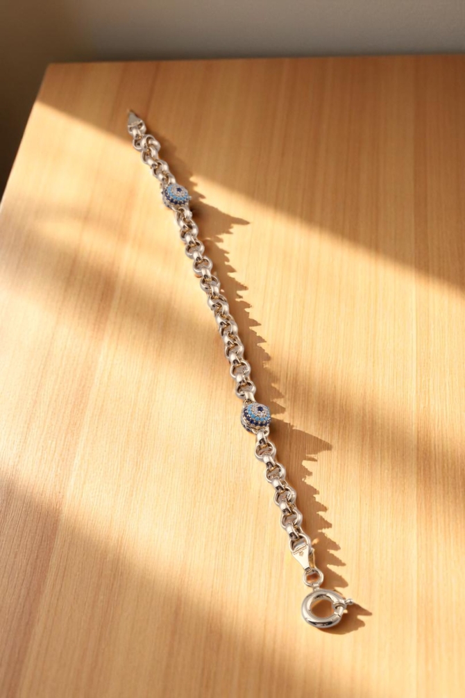 Renkli Zirkon Taşlı İkiz Damla Figürlü Rolo Zincir 14 Ayar Altın Bileklik - Alimoğlu Kuyumculuk 7,00 GR Ürün Kodu: KNY5555 - 3